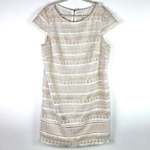 Eliza J Size 18W White Laced Sheath Dress Plus